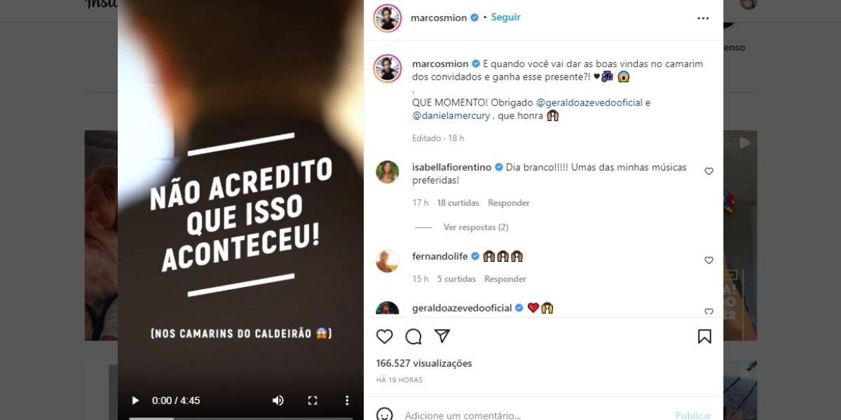 Marcos Mion tem flagra em camarim do Caldeirão e expõe situação em bastidores: "Não acredito que isso aconteceu"