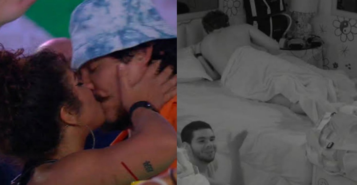 Maria e Elizer tem manhã de sexo no BBB22 (Reprodução/Montagem)