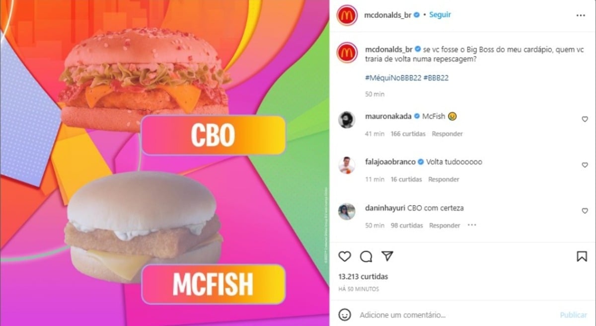 Post do perfil oficial do McDonalds Brasil (Foto: Reprodução/Instagram)