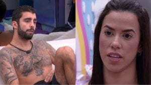 Pedro Scooby e Larissa, atual confinada do BBB22 (Montagem/ Reprodução)