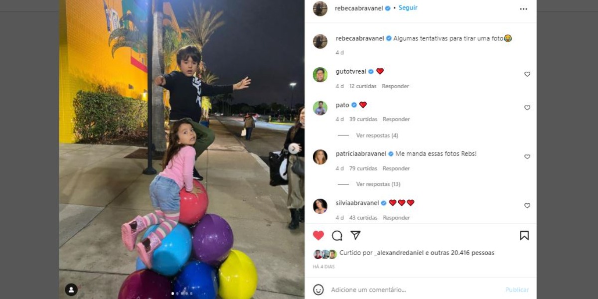 Rebeca Abravanel publicou foto dos filhos de Patrícia Abravanel (Foto: Reprodução/Instagram)