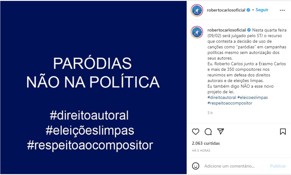 Comunicado do cantor nas redes sociais - Foto: Reprodução