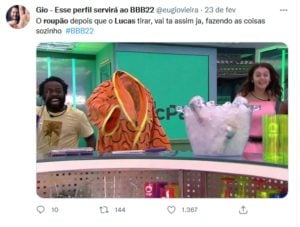 Internautas comentaram sobre o uso excessivo do roupão do líder (Foto: Reprodução / Twitter)