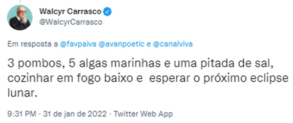 Anotem a receita do sucesso, caso você seja autor de novelas um dia (Reprodução/ Twitter)