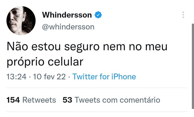 Whindersson Nunes desabafa sobre mensagens privadas vazadas (Foto: Reprodução/Twitter)