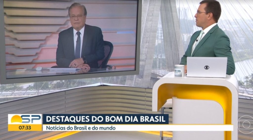 Chico Pinheiro e Rodrigo Bocardi durante o Bom Dia São Paulo