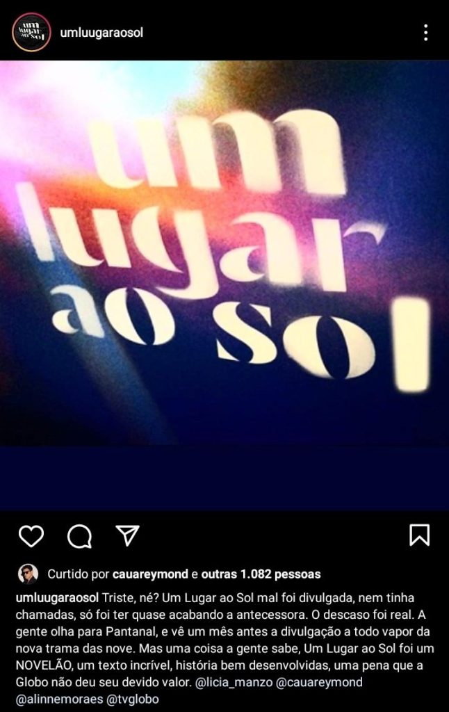 Cauã Reymond curtiu uma critica contra a Globo nas redes sociais- Foto: Reprodução 