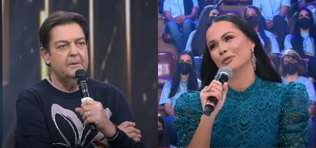 Faustão e Fernanda Dvilla na última edição do 'Faustão na Band'