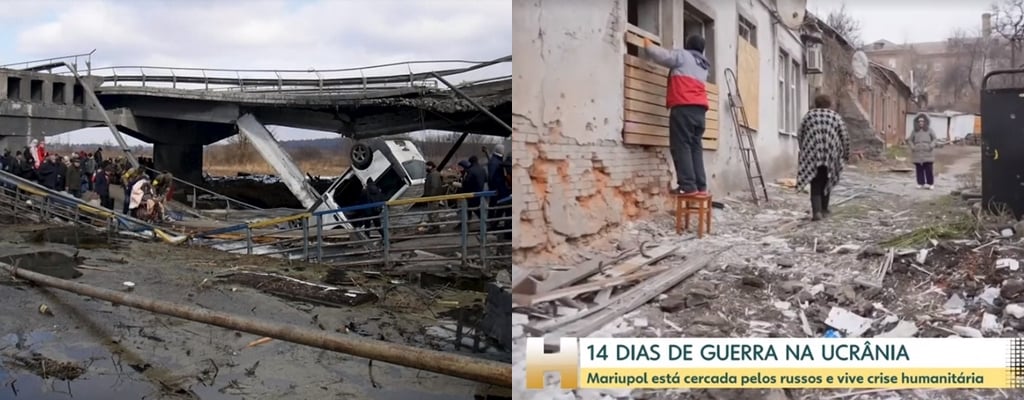 Globo mostrou imagens do cenário de guerra no Jornal Hoje