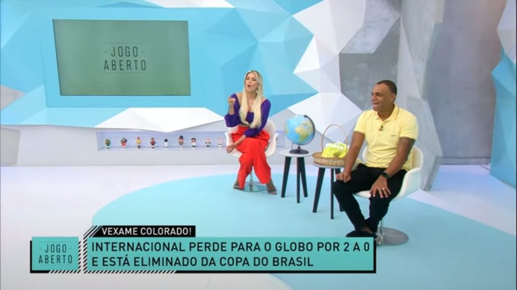 Renata Fan gritou de raiva ao lado de Denilson na Band