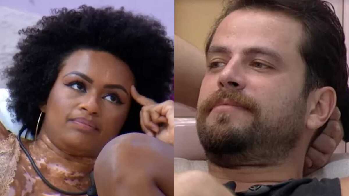 BBB22: Natália e Gustavo fazem as pazes após barraco (Foto: Reprodução/Montagem)