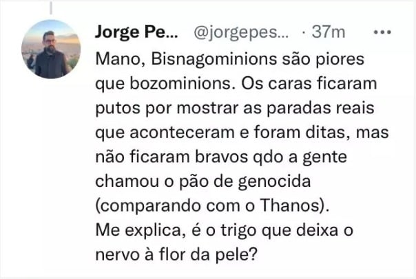 BBB22: Suposta publicação do diretor Jorge Pestana (Foto: Reprodução/Twitter)