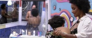 Natália teve que cuidar de Eliezer que ficou bêbado depois da festa do BBB22 (Foto: Reprodução / Globoplay / Montagem TV Foco)