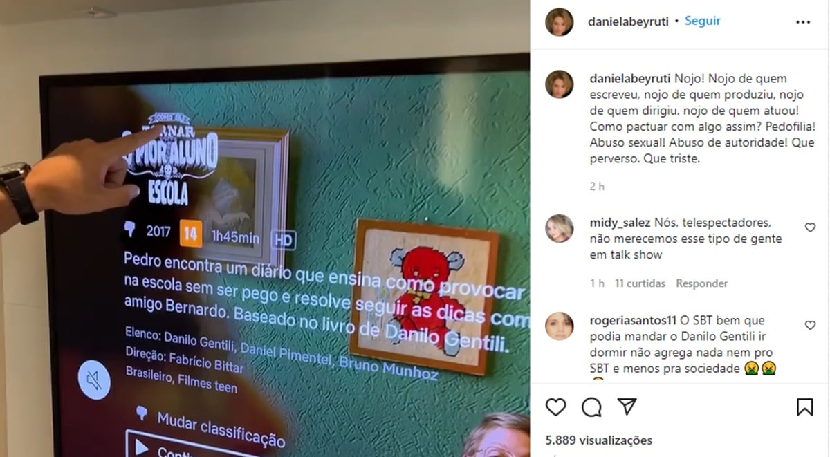 Daniela Beyruti, filha de Silvio Santos, compartilhou vídeo de deputado estadual e teceu comentários 