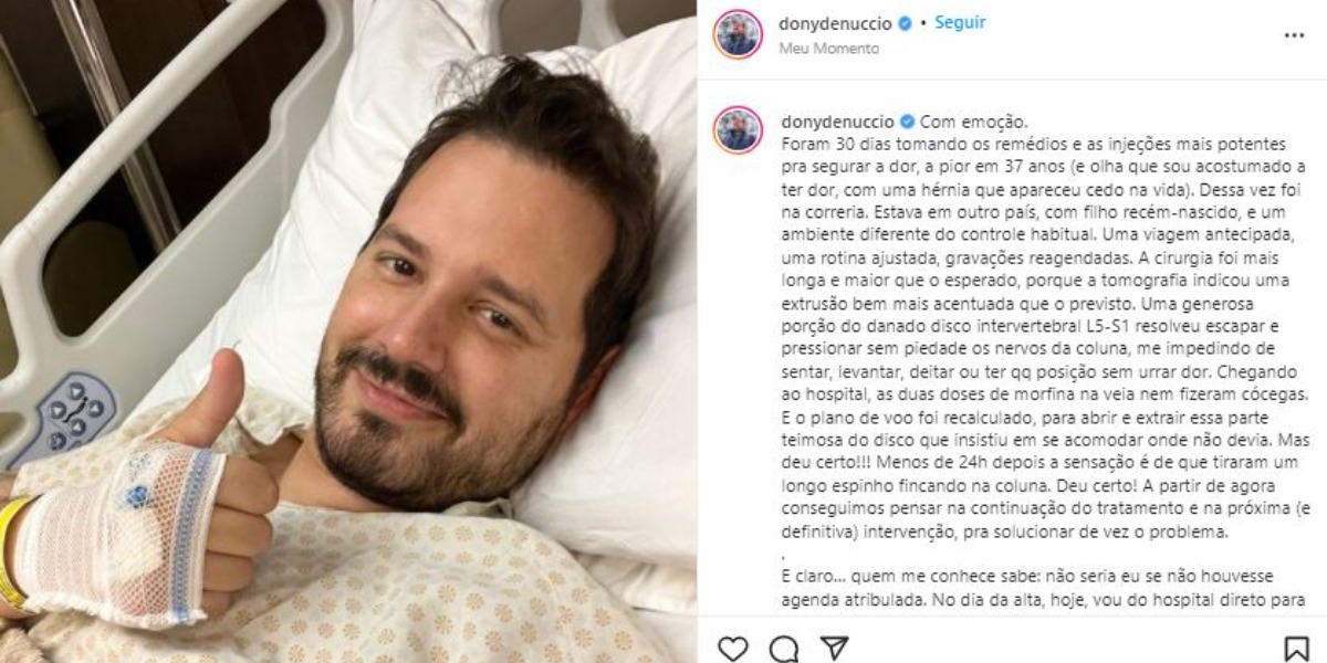 Dony de Nuccio parou em hospital após crise de dor (Foto: Reprodução/Instagram)