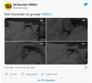 Internautas reagiram a noite quente de Eliezer e Natália no BBB22 (Foto: Reprodução / Twitter)