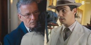 Eugênio se surpreende com Joaquim em Além da Ilusão (Foto: Montagem/Thais Teles/Reprodução/Globo)