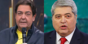 Faustão e Datena se encontraram (Foto: Reprodução)