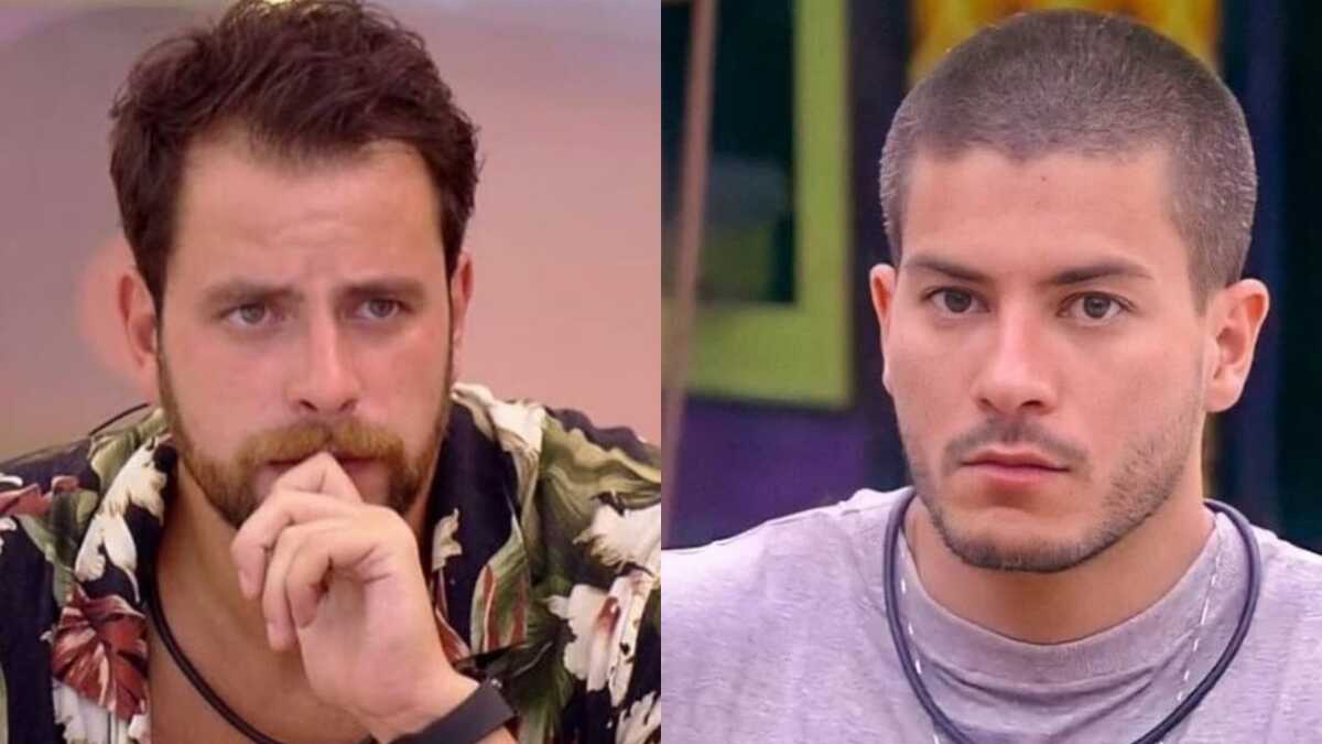 BBB22: Gustavo tem Arthur Aguiar como foco (Foto: Reprodução/Montagem)