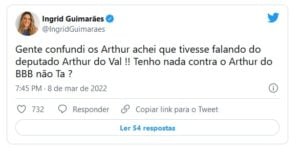 Atriz posta 'indireta' para Arthur Aguiar e apaga publicação (Foto: Reprodução / Twitter)