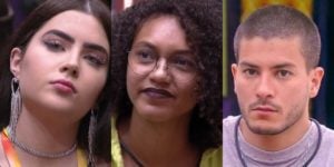 Jade Picon, Jessinale e Arthur Aguiar estão no paredão do BBB22 (Foto: Reprodução)