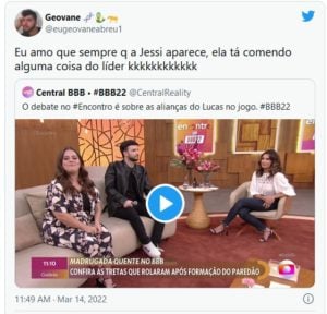 Web se divertiu com Jessilane aproveitando o VIP do BBB22 (Foto: Reprodução / Twitter)