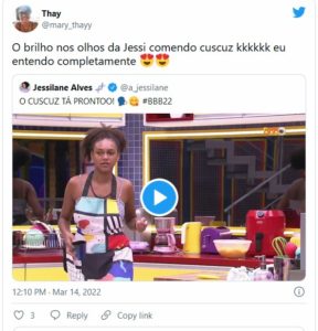 Internautas não perdoaram a chance de zoar com a sister no lado privilegiado da casa (Foto: Reprodução / Twitter)