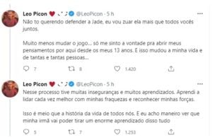  Leo Picon, irmão de Jade Picon do BBB22 (Foto: Reprodução / Twitter)