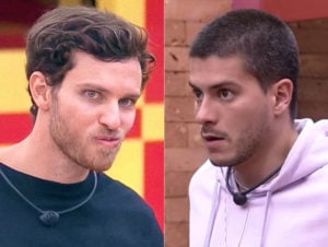 Arthur Aguiar ponderou sobre uma situação envolvendo Lucas e pode cortar o brother de suas alianças em breve no BBB22 (Foto: Reprodução / Globoplay)