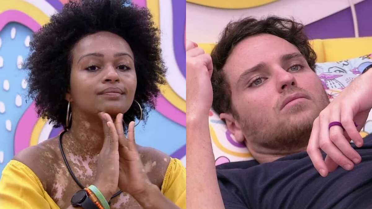 BBB22: Natália tenta animar Lucas, mas acaba irritada (Foto: Reprodução/Montagem)