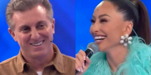 Sabrina Sato e Luciano Huck no Domingão (Foto: Reprodução)