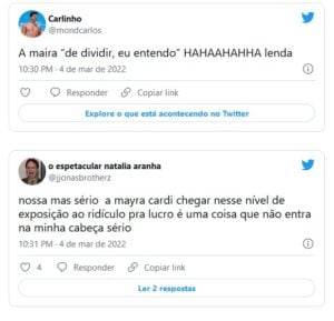 Web reagiu ao comercial estrelado por Maíra Cardi fazendo alusões ao seu marido que está no BBB22 (Foto: Reprodução / Twitter)