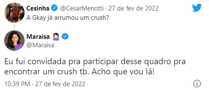 César Menotti e Maraisa interagem no microblog e confirmação surge (Reprodução/ Twitter)