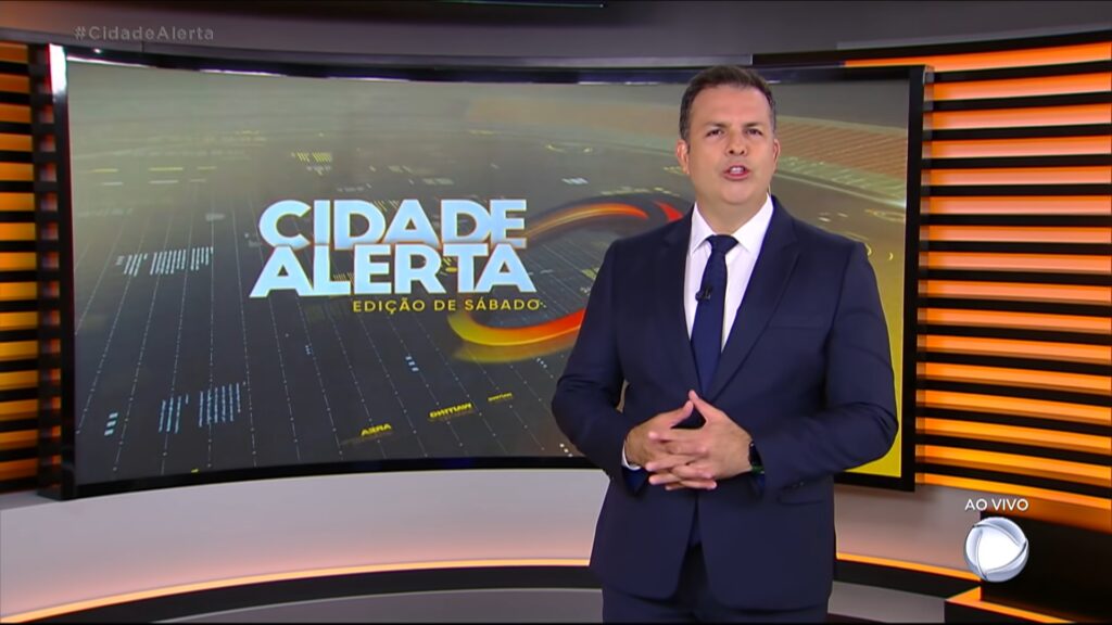 Matheus Furlan em sua última aparição como contratado da Record no Cidade Alerta- Foto: Reprodução