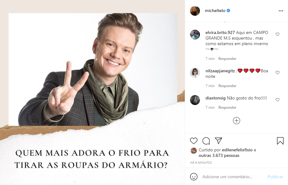 Michel Teló fez pergunta para os fãs (Foto: Reprodução)