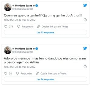 Monique Evans detonou Arthur Aguiar do BBB22 (Foto: Reprodução / Twitter)