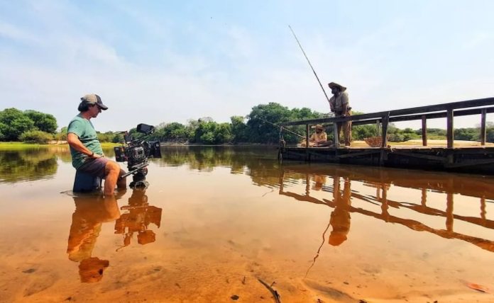 Bastidores das gravações da novela Pantanal (Foto: Reprodução / Globo)