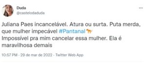 Telespectadores aprovaram 'Pantanal' (Foto: Reprodução / Twitter)