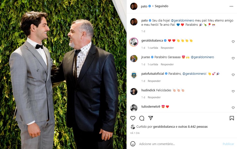 Alexandre Pato prestou homenagem para o pai (Foto: Reprodução/ Instagram)