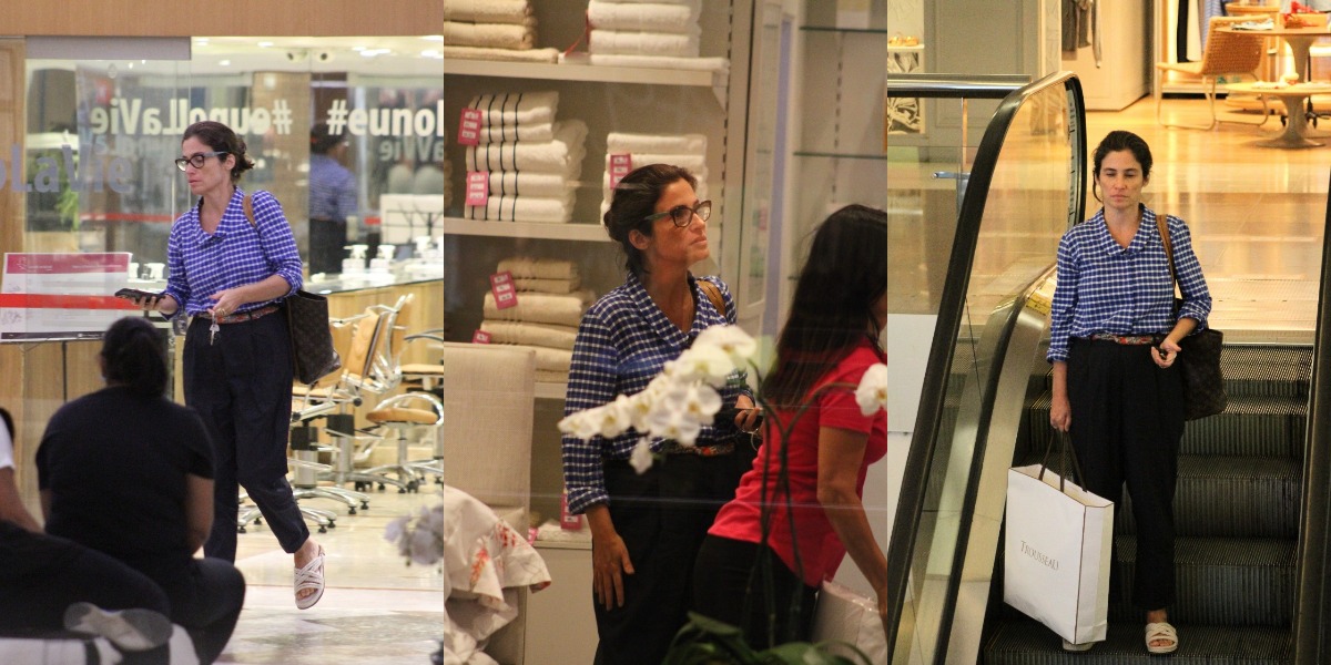 Renata Vasconcellos, do "Jornal Nacional", fez compras em shopping do Rio (Foto: AgNews)