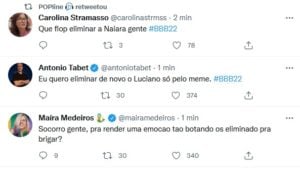 Internautas se divertem com lavação de roupa suja dos eliminados do BBB22 (Foto: Reprodução / Twitter)