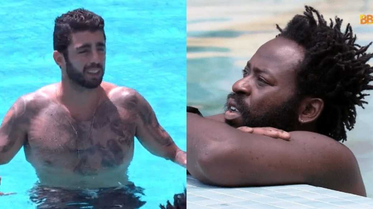 BBB22: Pedro Scooby e Douglas Silva brigam feio na piscina (Foto: Reprodução/Montagem)