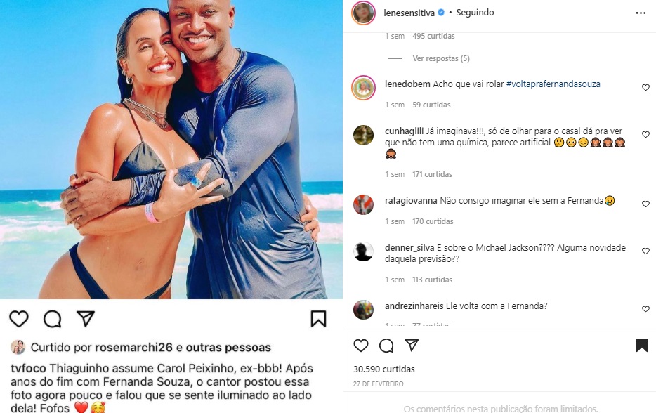 Thiaguinho e Carol Peixinho tiveram separação anunciada por famosa (Foto: Reprodução)