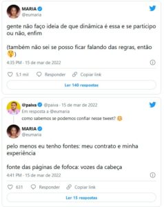 Maria comentou em sua rede social sobre possível volta ao BBB22 (Foto: Reprodução / Twitter)