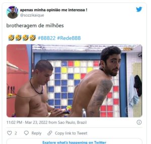 Internautas se divertiram com o comentário de Paulo Vieira sobre os brothers do BBB22 (Foto: Reprodução / Twitter)