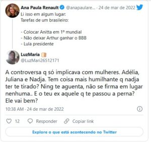 Ana Paula Renault criticou Arthur e foi detonada na web (Foto: Reprodução / Twitter)