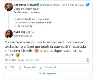 Fãs de Arthur ficaram revoltados com Ana Paula Renault (Foto: Reprodução / Twitter)