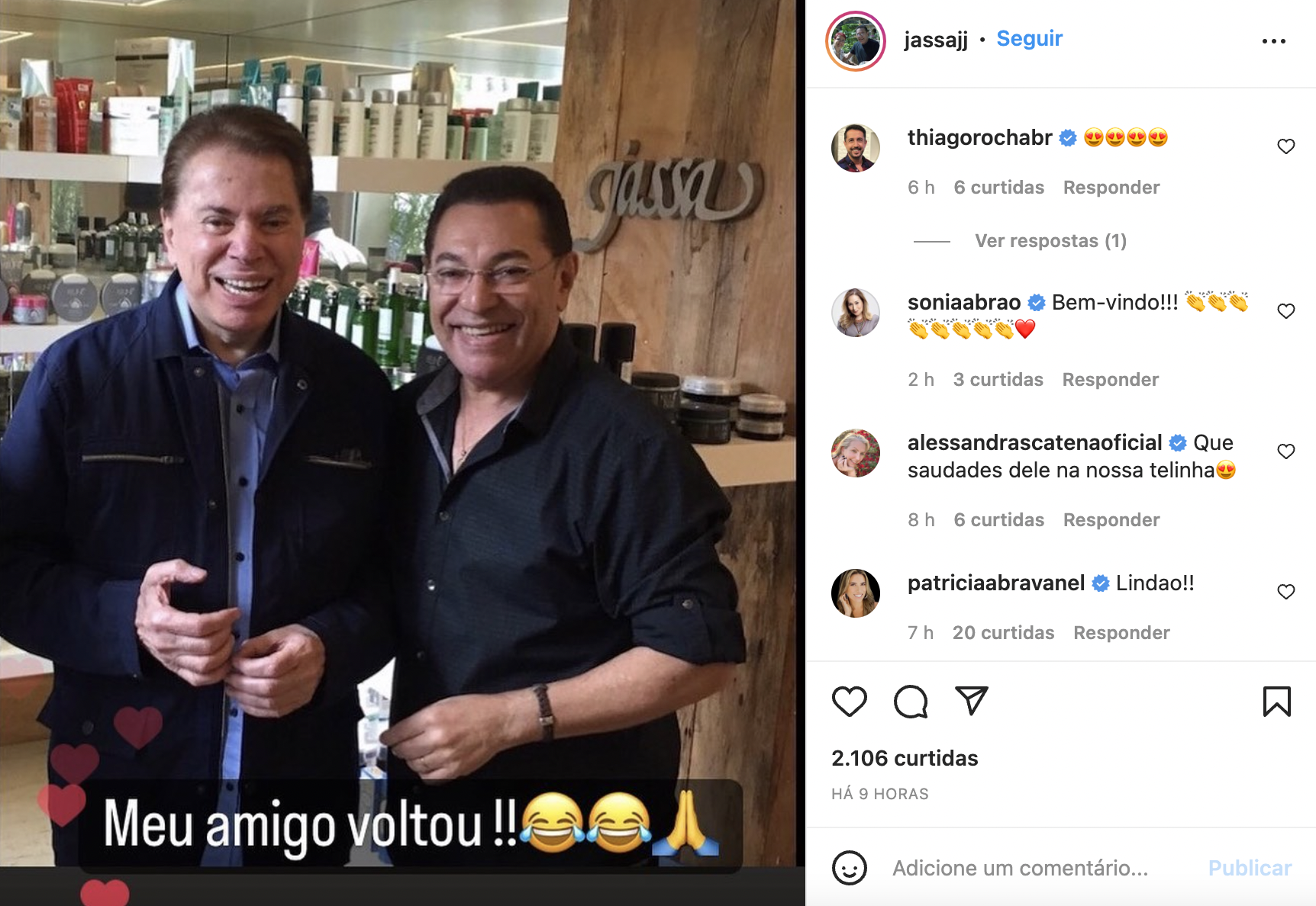 Silvio Santos e o cabeleireiro Jassa