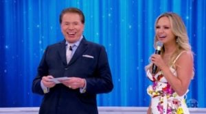 Eliana e Silvio Santos em um raro encontro no PSS- Foto: Reprodução