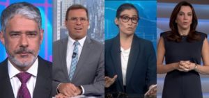 Globo estaria estudando mudanças na bancada do Jornal Nacional sem William Bonner e Renata Vasconcellos a partir de 2023- Foto: Montagem/TV Foco